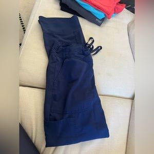 Three Xs greys anatomy scrub pants - blue, gray, black